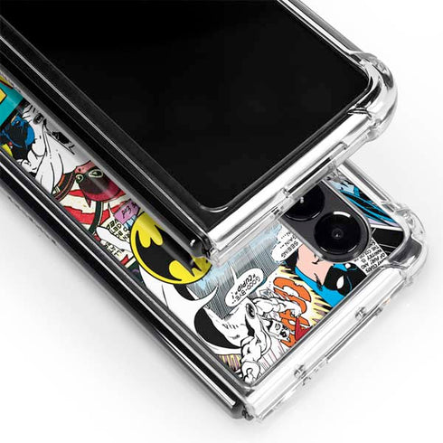 DC Comics Batman Vintage Pose Collage Art Galaxy Z Fold4 5G Clear Case